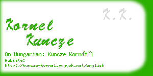 kornel kuncze business card